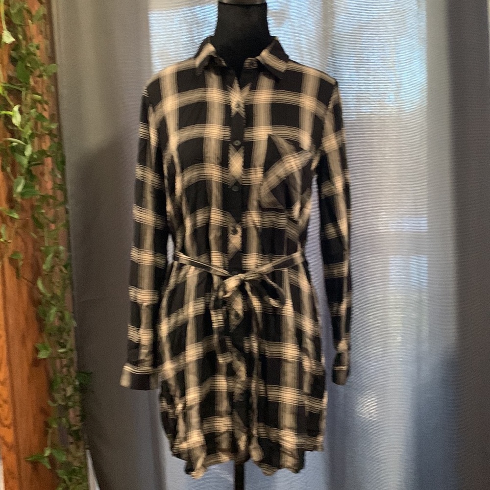 forever 21 plaid shirt dress size small